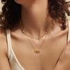 Stainless Steel Sun And Moon Double Layer Stacked Wearing Double Layer Devil'S Eye Snake Necklace Electroplating 18K Real Gold Color Retention