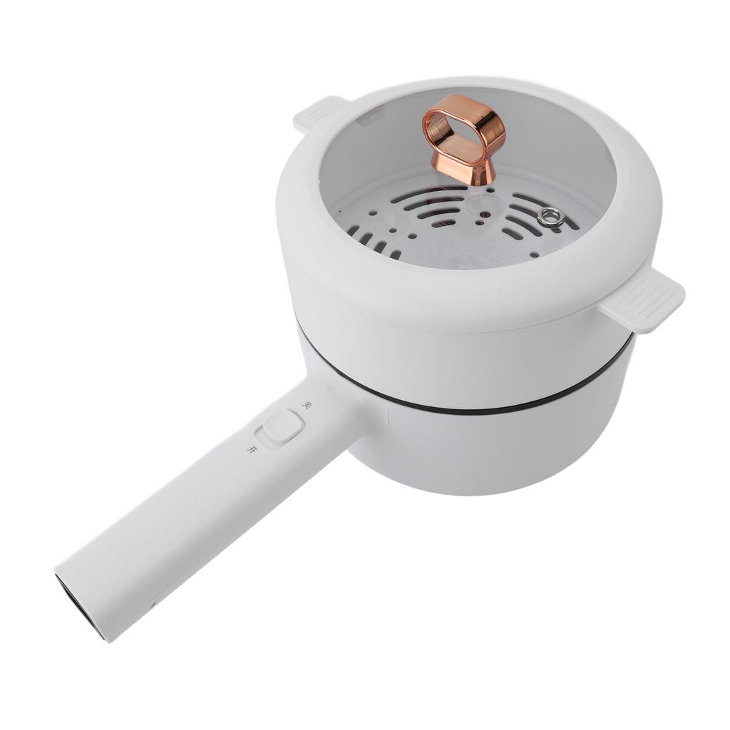 2L Elektrisk Hot Pot Multifunktionell 600W Förhindrar Fastbränning Bärbar Elektrisk Kokare med Ångställ