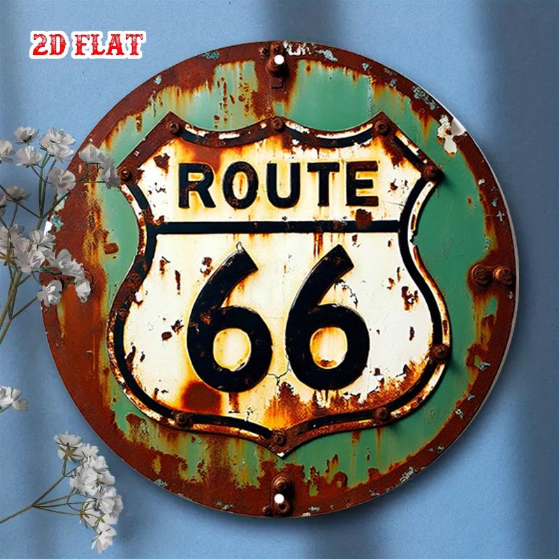 D Flat Vintage Style Round Aluminum SignTravel Spirit Metal Wall Decor Wall Decor Signs for Home Garage Dining Room Cafe