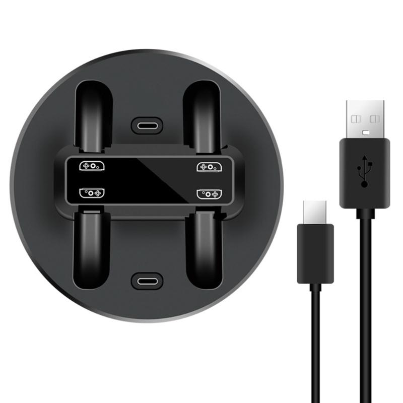 Charging Holder for Switch Joy Con Series & Pro Controller Equipped with Micro USB Cable and Type-C Port