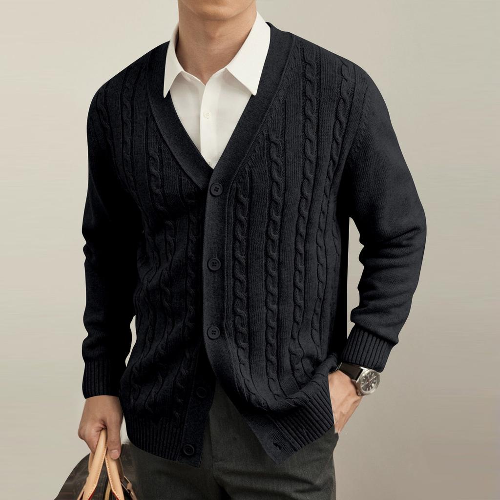 Men's Knitted Sweater Jacket Men's Fashionable Loose Casual Cardigan Outerwear