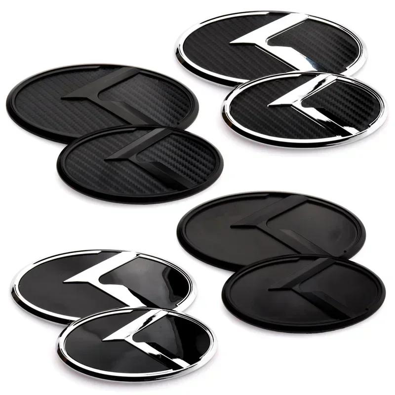 AABFR1 2pcs x 3D ABS K Logo Front Grill Emblem Rear Trunk Badge Car Sticker Decal for Kia K5 2011-2013 Optima Forte 2009-2014