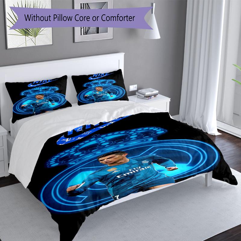 Ronaldo's Cristiano Ronaldo's Journey Bedding Set, Breathable Duvet Cover with Pillowcases, Soft Bed Linen for Bedroom Home Decoration, Perfect Festiv
