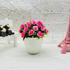 Plastic Indoor Decorative Sphere With Faux Fuchsia Flowers For Office Displays