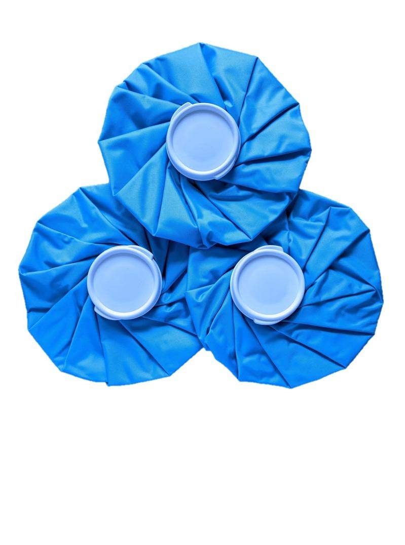

Set of 3 Ice Bags, Icing, Ice Packs, Ice Bags, Sports, Fever, Heatstroke Prevention, Cooling, Cool Down (9-inch, Blue)