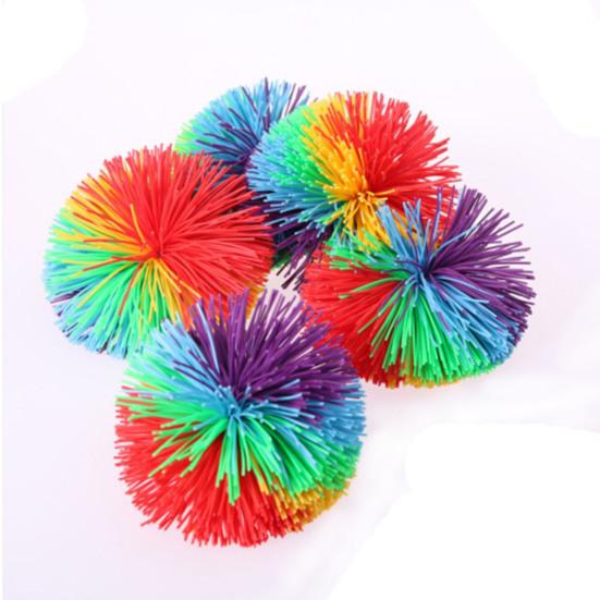1/2/10/15Pcs Silicone Monkey Stringy Ball Anxiety Relief Colorful Sensory Ball Portable Travel Rainbow Fidget Ball Bouncy Pom Stress Ball Party Favors