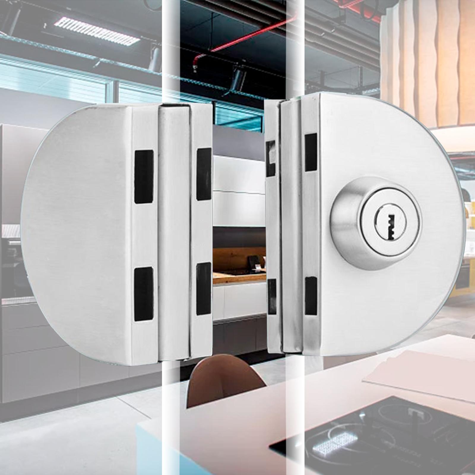 

Замок на стеклянную дверь из нержавеющей стали с двойными ригелями, для распашных, нажимных, раздвижных дверей, без сверления, противоугонный, с ключами China Mainland