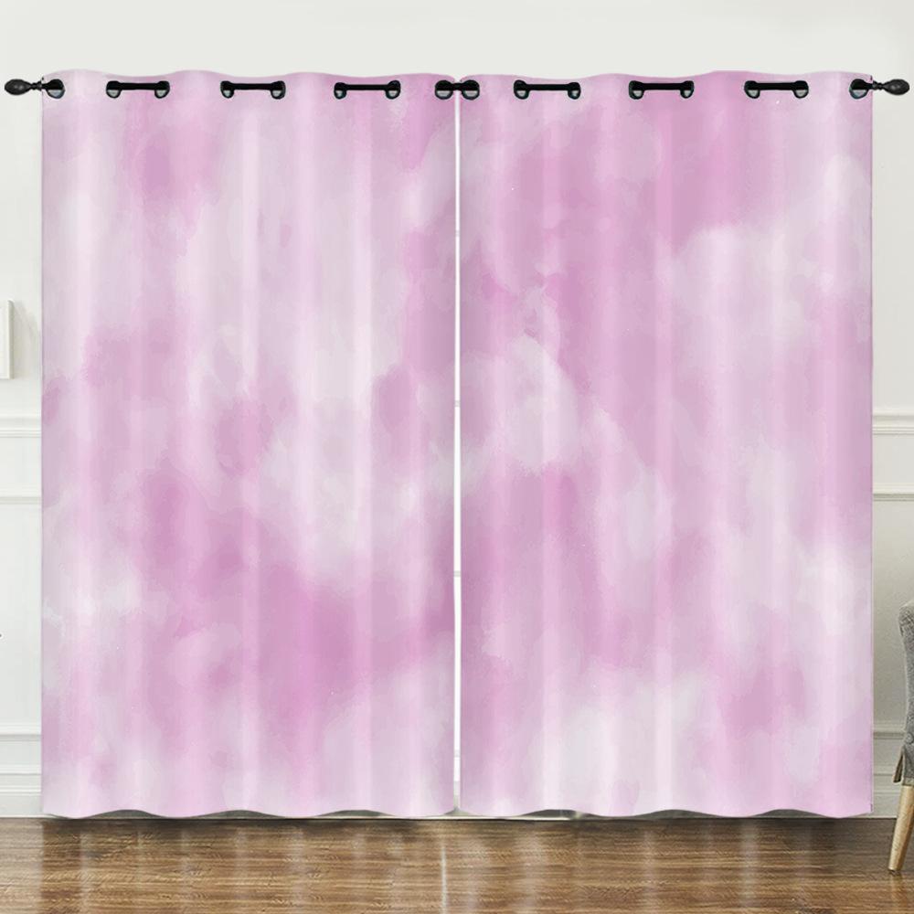 Curtain Color Highlight 3D Digital Printing Blackout Curtain Punching