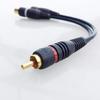 YFFSFDC RCA Splitter RCA Male to 2RCA Video RCA Audio Mono to Stereo Subwoofer Gold for Car Car Navigation Rear of Cable, Female, Audio, Y-Type Cable,