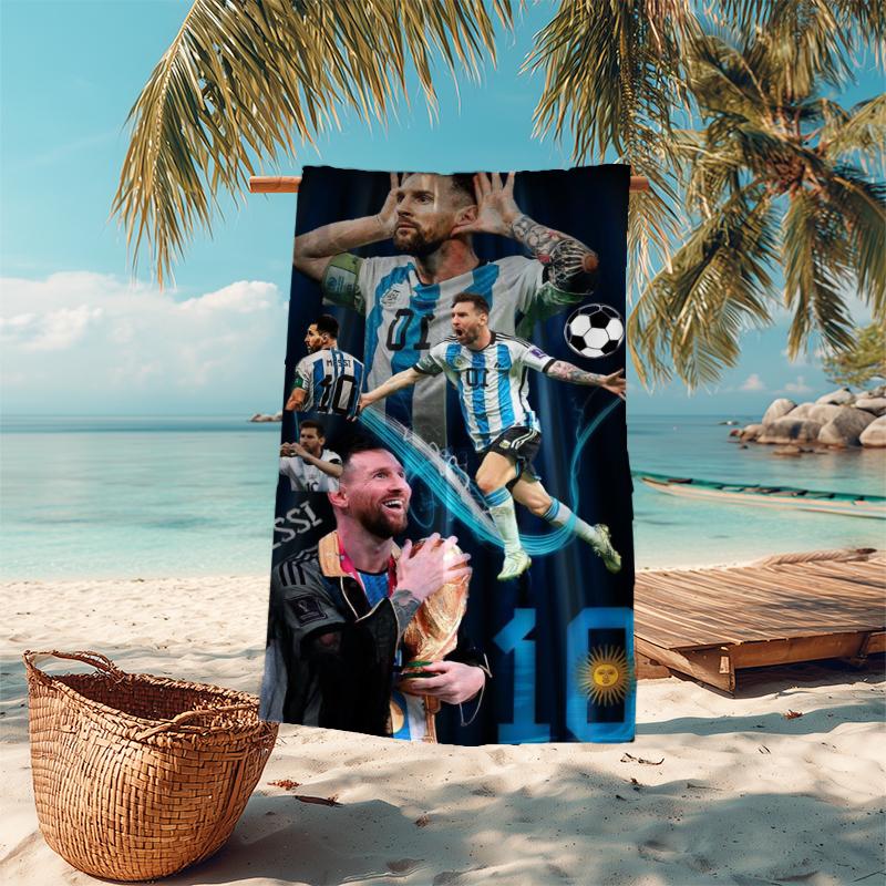 1pc Argentina Football Team Microfiber Quick Dry Beach Towel Absorbent Soft Oversized Sand Free Towel for Travel Pool Gym Swimming Yoga 20a174