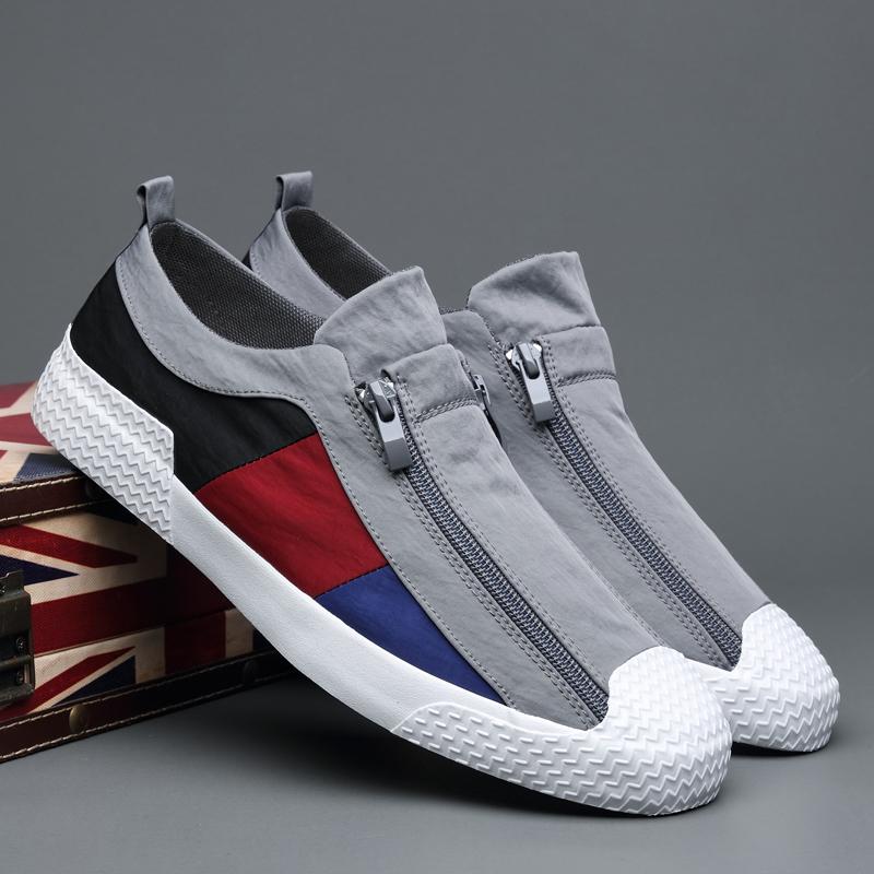 

Fashion Mens Canvas Shoes Color Matching Novel Breathable Casual Lace-up Lightweight Outdoor Comfortable Men s shoes SS20186 38 серый