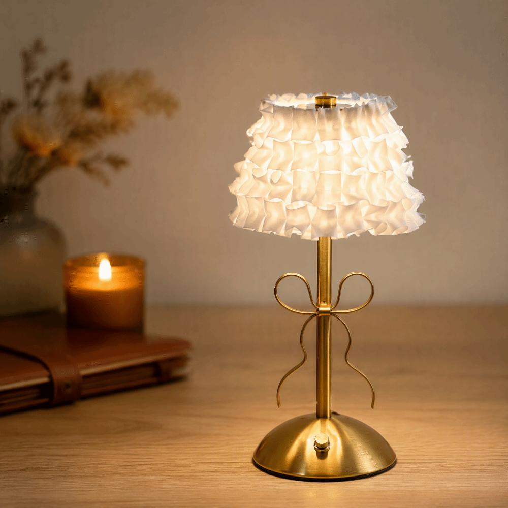 Luxury Rechargeable Small Lamp 3-color Changing Touch Stepless Dimmable Table Bedside