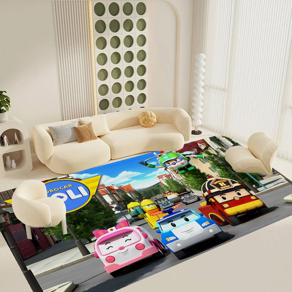 

Robocar P-Polis Floor Mat INS Style Soft Bedroom Floor House Laundry Room Mat Anti-skid Household Carpets 40x60cm
