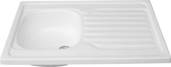 ZD-60 white sink 80x60 double-bowl acrylic Polimat