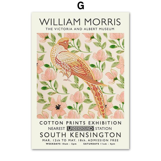 William Morris Wall Art Swan Owl Bird Leaf Flower Canvas Painting Nordic Posters and Prints Wall Pictures for Living Room Decor No Frame