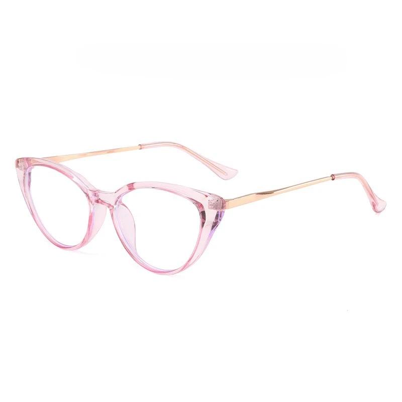 Modische Cat-Eye Blaulichtfilter-Myopiebrille Unisex Hochauflösend Ultraleichtes Brillengestell Minus Dioptrie 0 bis -4.0