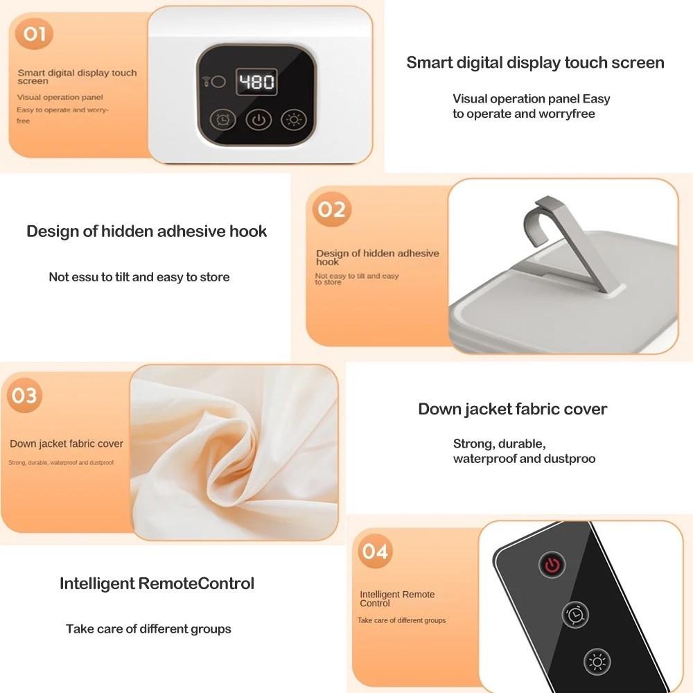 600W Household Electric Clothes Dryer Portable Wardrobe Drying Machine Foldable Quick Heating Equipment