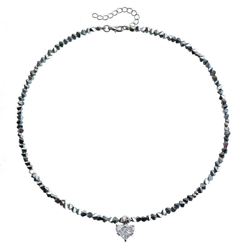 

Vintage Heart Pendant Necklace For Women Girls Simple Handmade Beaded Necklace Love Pendant Clavicle Chain Party Jewelry Gifts