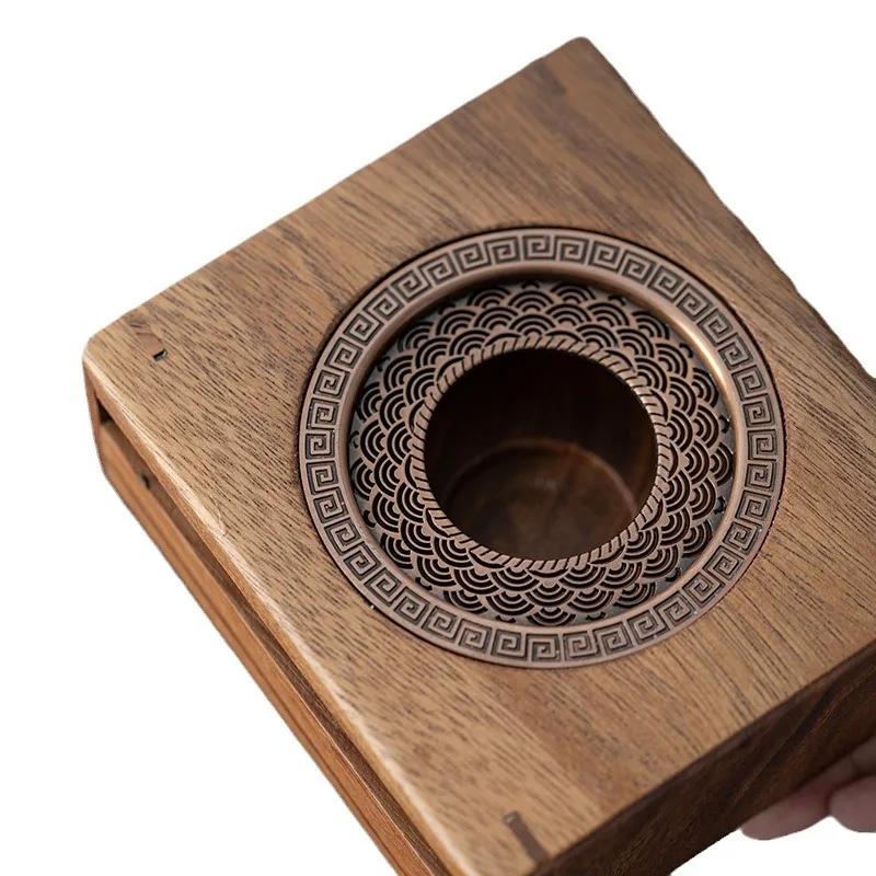 Walnut Warm Tea Stove Household Candle Heating Roasting Stove Open Flame Warm Tea Warm Indoor Maker Stove