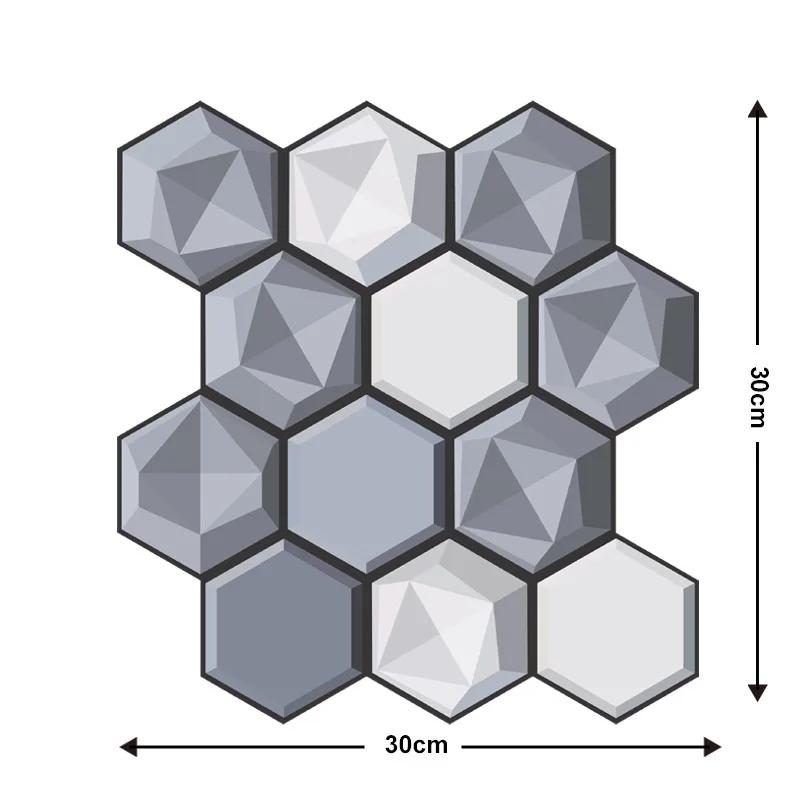 Self Adhesive Tile Wall Sticker - Home Decor 3D PVC Sticker Covers For Kitchen Cupboard Bathroom Waterproof Wallpaper