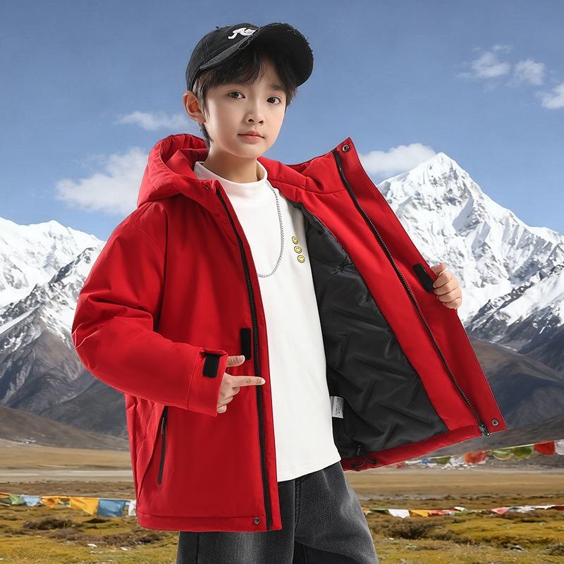 Boys' winter cotton jacket, new winter clothing thickened padded jacket, medium-sized older children's children's boy trend