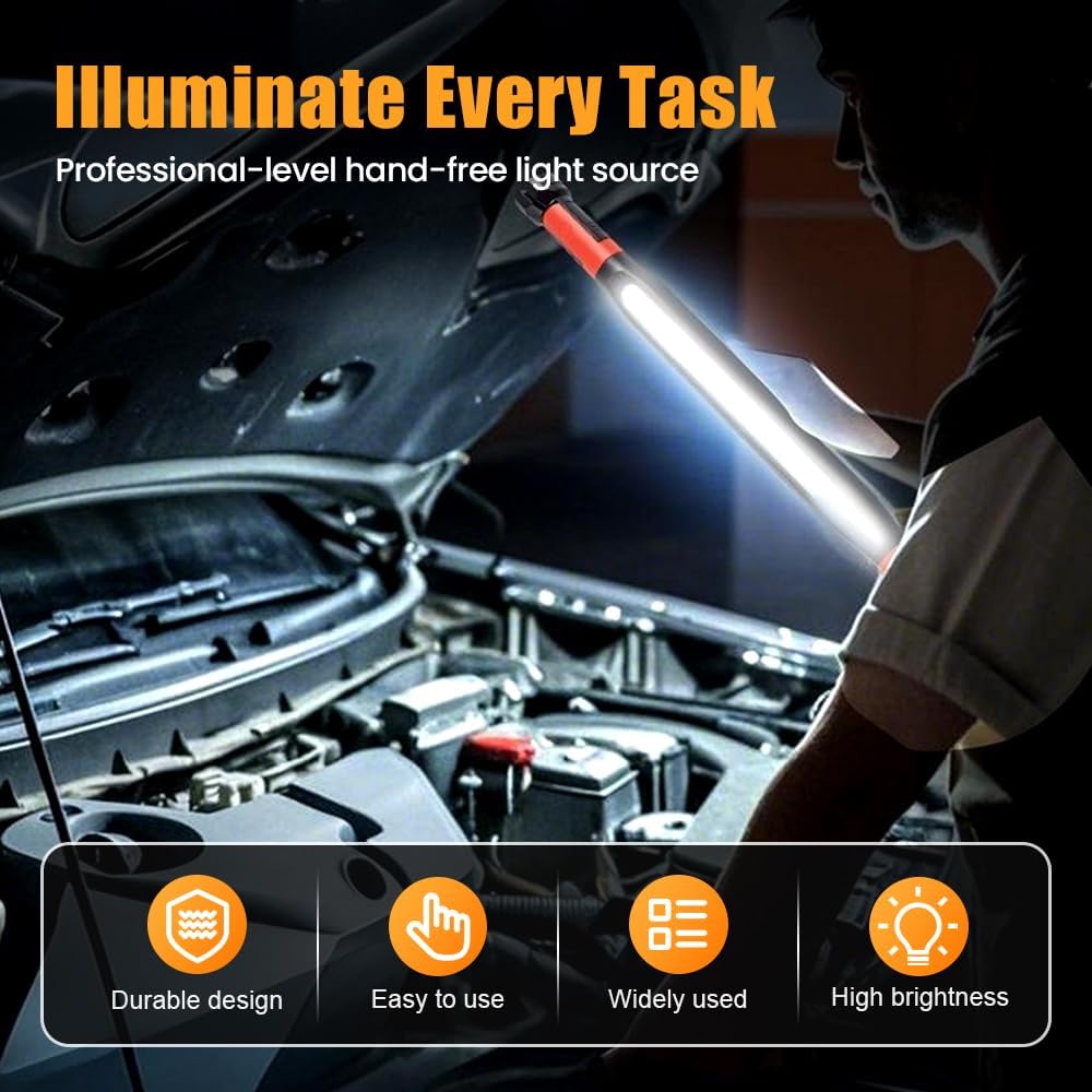 Magnetic Work Light Rechargeable Led, Underhood Works Lights, Mechanic Works Lights for Mechanic/Car Repairing/Garage