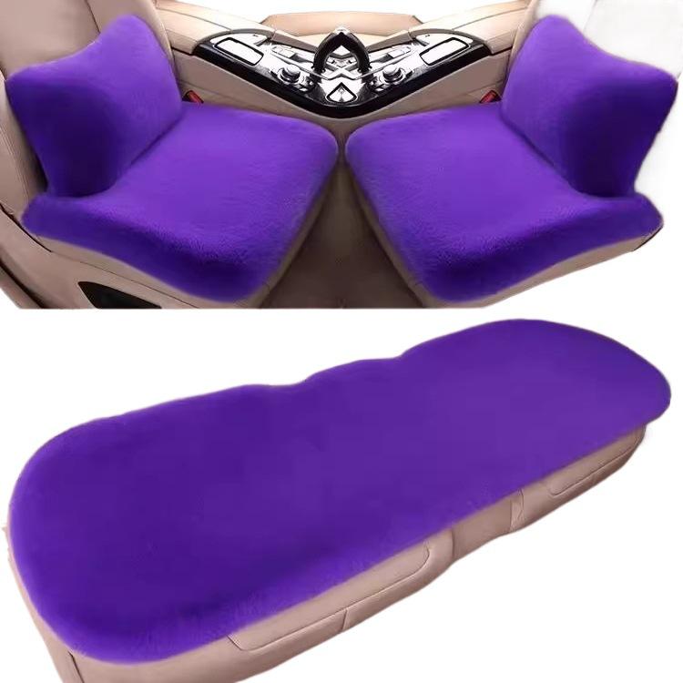 Universal Plush Car Seat Cushion - Thick, Warm, Non-Slip Rabbit Hair for Autumn & Winter