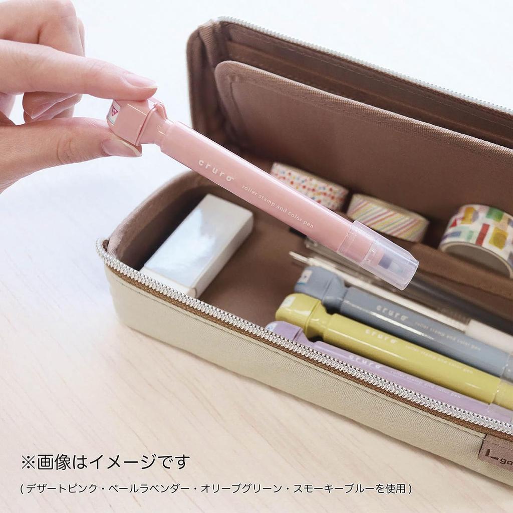 Kutsuwa Kururo Stamp Pen, Light Gray-Beige