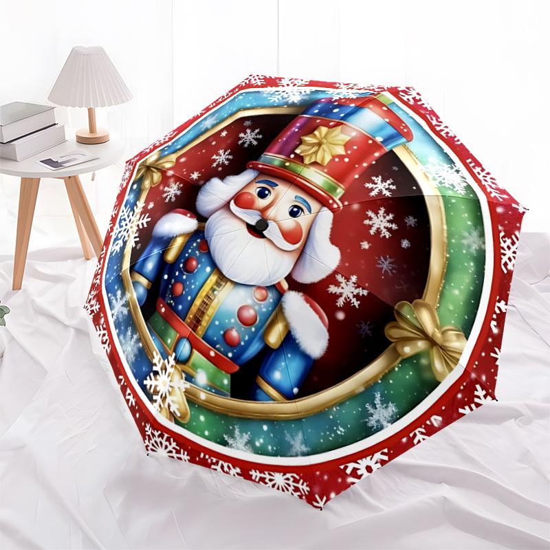 1pc Nutcracker Christmas Automatic Folding Umbrella - 8-Rib Automatic Open/Close, Large Canopy, Portable for Office, Living Room, Bedroom yy251217139