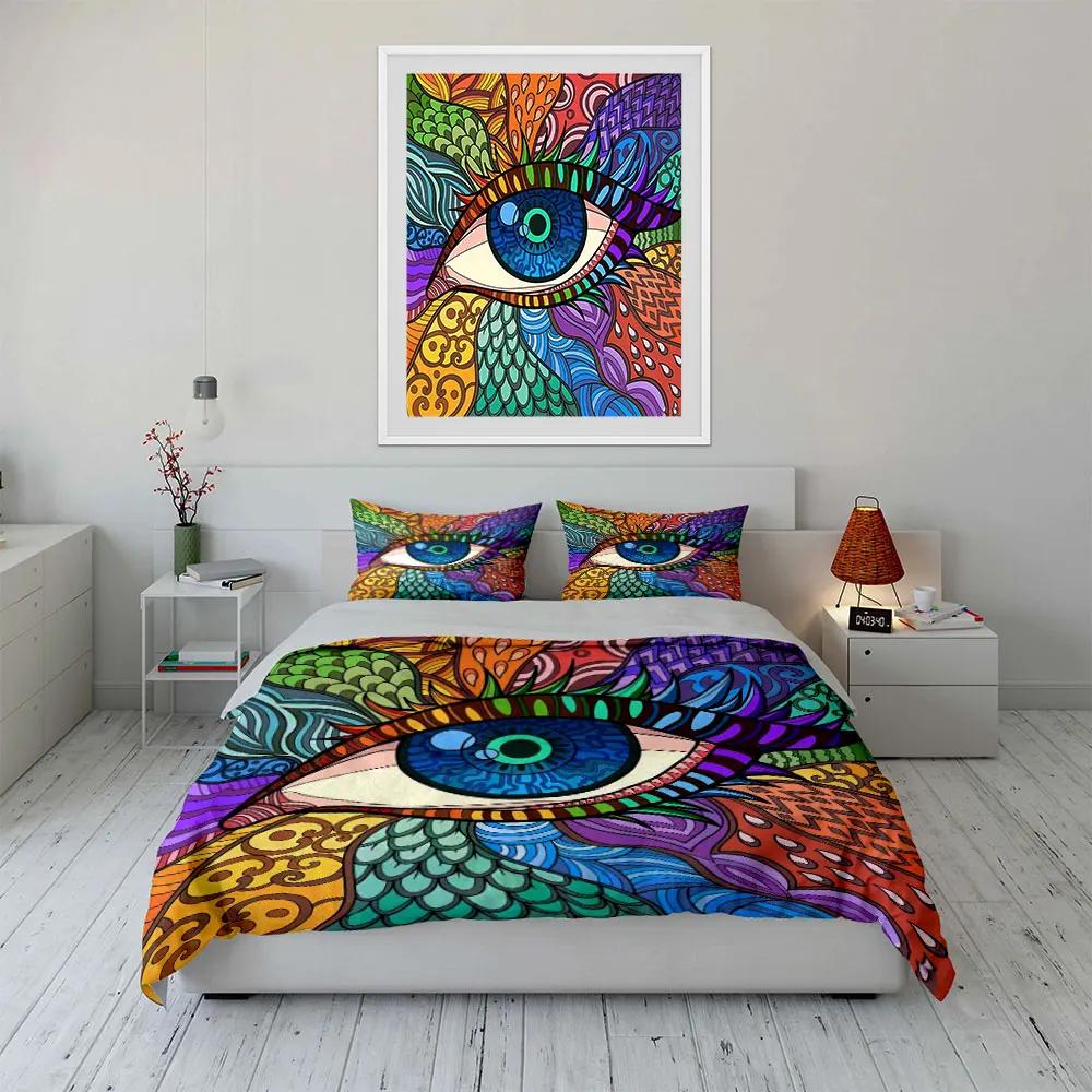 "Colorful Eye Art Decor Set" Soft Comfortable Duvet Cover Bedding Set Included 1*Duvet Cover & 2*Pillowcases Gift