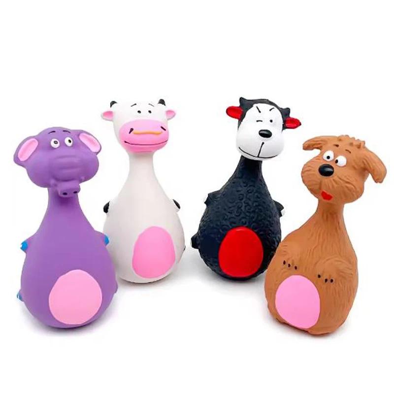 1pc Dog Toys Sound Squeaky Elephant/Cow Animal Chew Pet Rubber Vocal Toys For Small Large Dogs Bite Resistant Interactive Toy