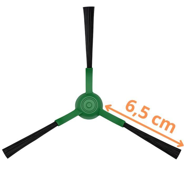 Side Brush - PHONILLICO - iRobot Roomba - Set of 6 - Compatible with Several Models - Black