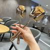 Stainless steel flat bottom spoon thickened spoon palace spoon with hotel restaurant spoon creative small spoon