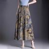 Gonna pantalone floreale in stile acquerello per la Primavera/Estate 2026 in tessuto di seta ghiacciata: Pantaloni Casual Svasati
