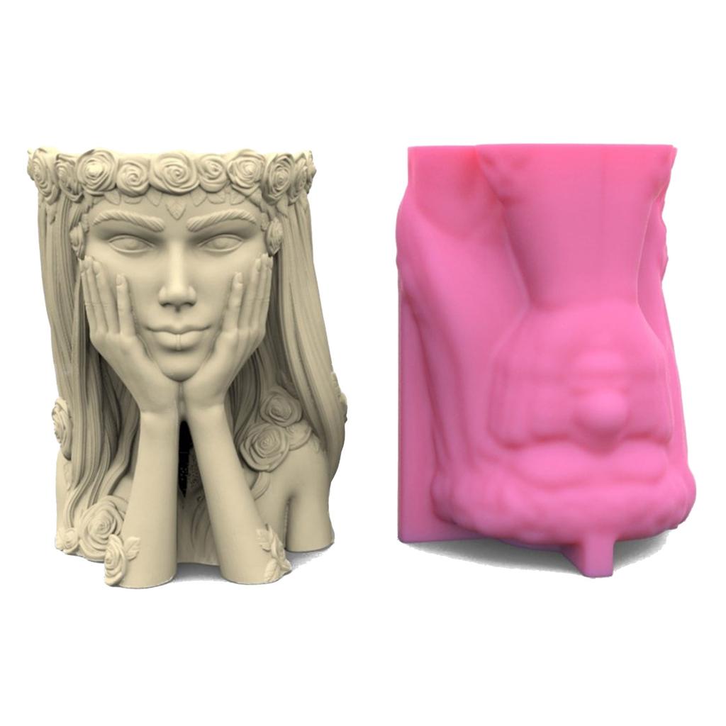 Goddess Gypsum Flower Pot Silicone Resin Mold Epoxy Resin Casting Mold Succulent Vase Cement Mold Candle Holder Mold