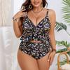 2026 Plus Size Damskie Stroje Bikini z Wysokim Stanem, Damska Odzież Kąpielowa i Odzież