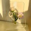 Yousheng Clear Plastic Vase Decorative Square/Butterfly Frame Vase for Wedding Party Table Home Dining Table Bookshelf Centerpiece House Warming Gifts