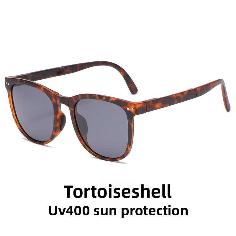 Folding Sunglasses Women's Anti-ultraviolet Polarized Sunglasses High-end Face-showing Small Large-frame Glasses