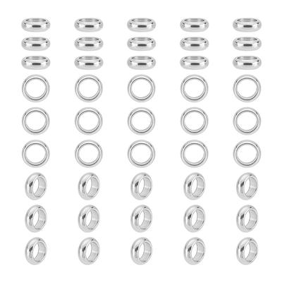 304 Stainless Steel Spacer Beads, Ring, with Bead Container, Stainless Steel Color, 6x2mm, Hole: 4mm, About 100pcs/box