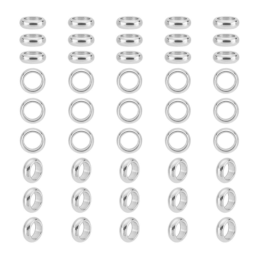304 Stainless Steel Spacer Beads, Ring, with Bead Container, Stainless Steel Color, 6x2mm, Hole: 4mm, about 100pcs/box