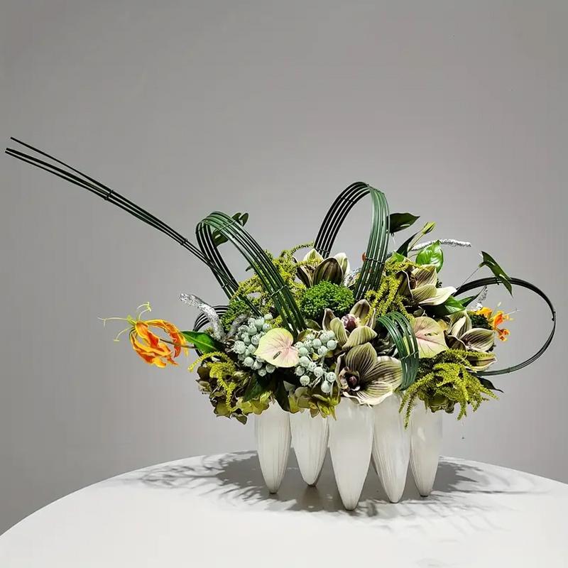 5 STK. Künstliche Grasblätter Blumenarrangement Fotografie Requisite Topfarrangement Mehrere Größen