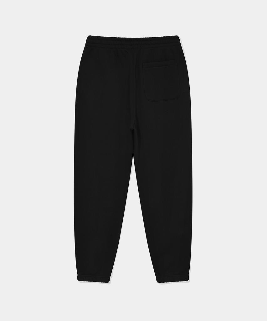 DOLPHIN WAVE APPAREL Dolphin Chain Embroidery Fleece-Lined Jogger Pants Black