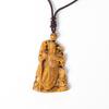 Hetian Jade Guan Gong Pendant with Tiger's Eye: Men's Guan Yu Amulet and God of Wealth Symbol