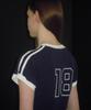 PARTIMENTO WOMEN College Striped Ringer Tee_Navy