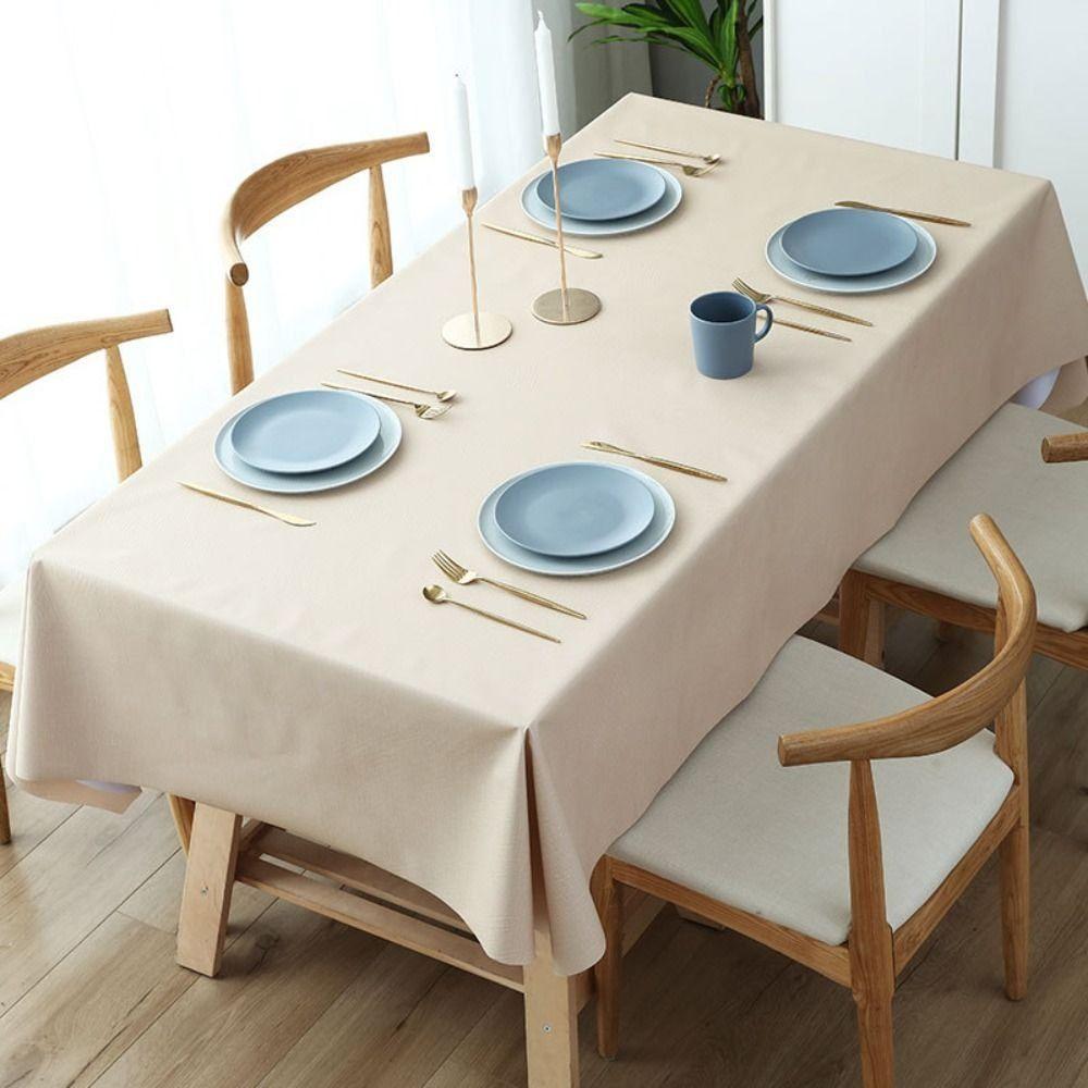 Simple PVC Tablecloth Oil Resistant Square Table Cover Waterproof Tablecloth Home Decor