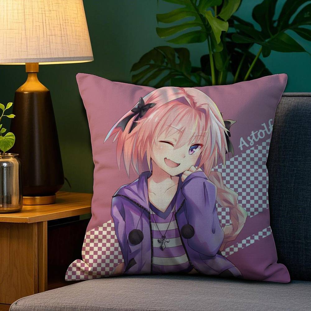Fate A-Apocrypha AstolfoS Pillow Case Plush Fabric Soft Double Sided Print Sofa Cushion Cover Throw Pillow Covers