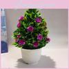 Fake Green Plant Pot With 26 Cherry Blossom Blooms For Office Desk And Living Room