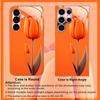 Modern Orange Tulip Art Glass phone case fashion phone cases mobile phones for Samsung Galaxy S26 S25 S24 S23 S22 FE Ultra Plus