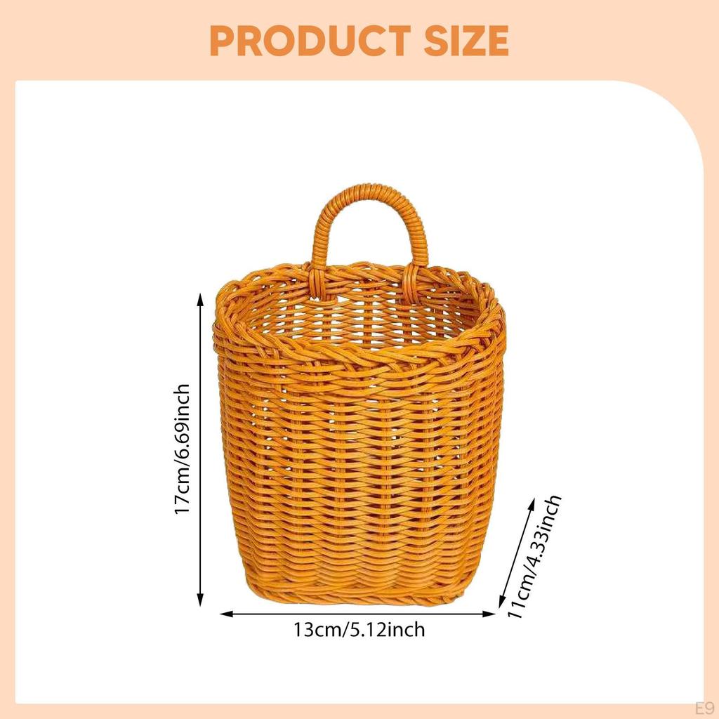 Hanging Storage Basket Wall Mounted Kitchen Sturdy with Handle Flower Holder Multifunctional