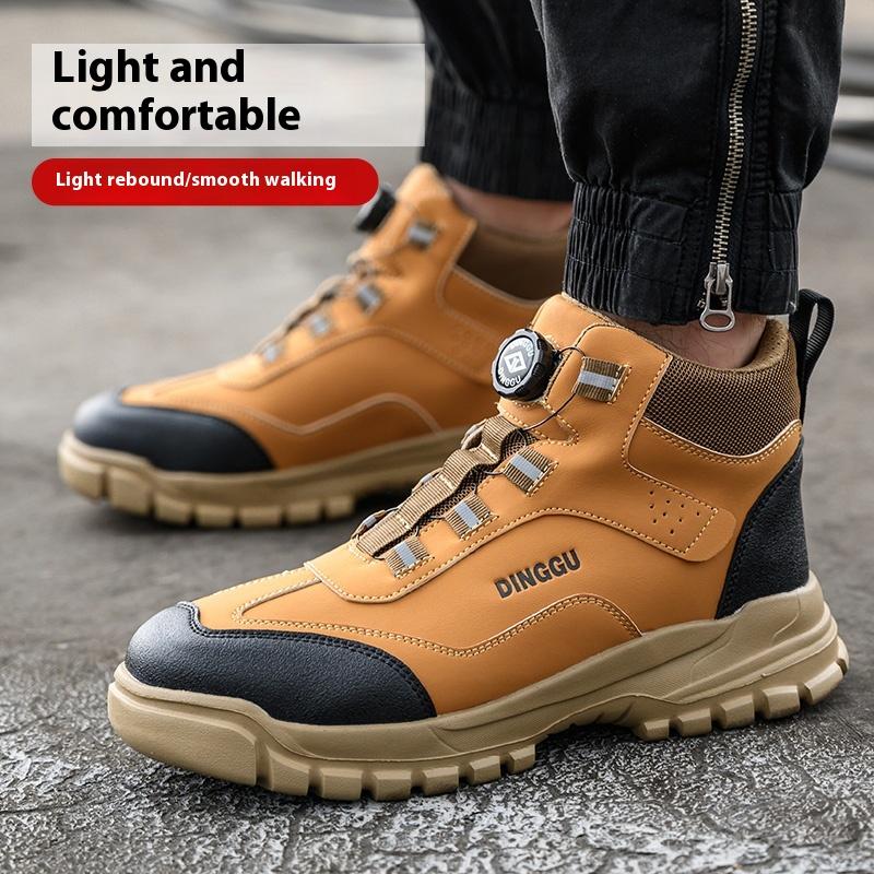 High top Steel toe Work Safety Shoes Waterproof Protective Shoes Hiking Work Boots Anti-smash Anti puncture Indestructible Boots
